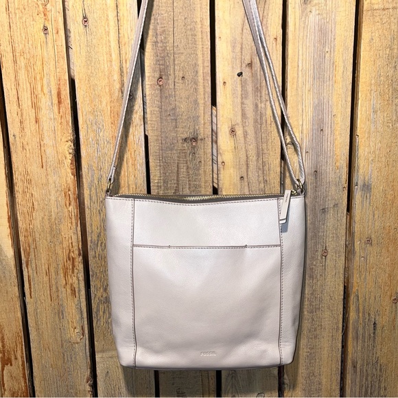 Fossil Gray Leather Shoulder Bag - Picture 3 of 11